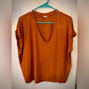 Mod Ref Rust V-Neck Short Sleeve Top